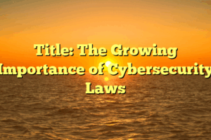 Title: The Growing Importance of Cybersecurity Laws