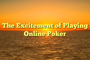 The Excitement of Playing Online Poker