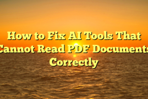 How to Fix AI Tools That Cannot Read PDF Documents Correctly